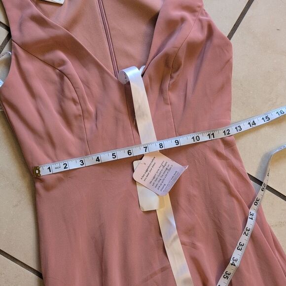 NWOT After Six Maxi Dress Desert Rose V Neck Chiffon Gown Size 0 - Picture 4 of 15